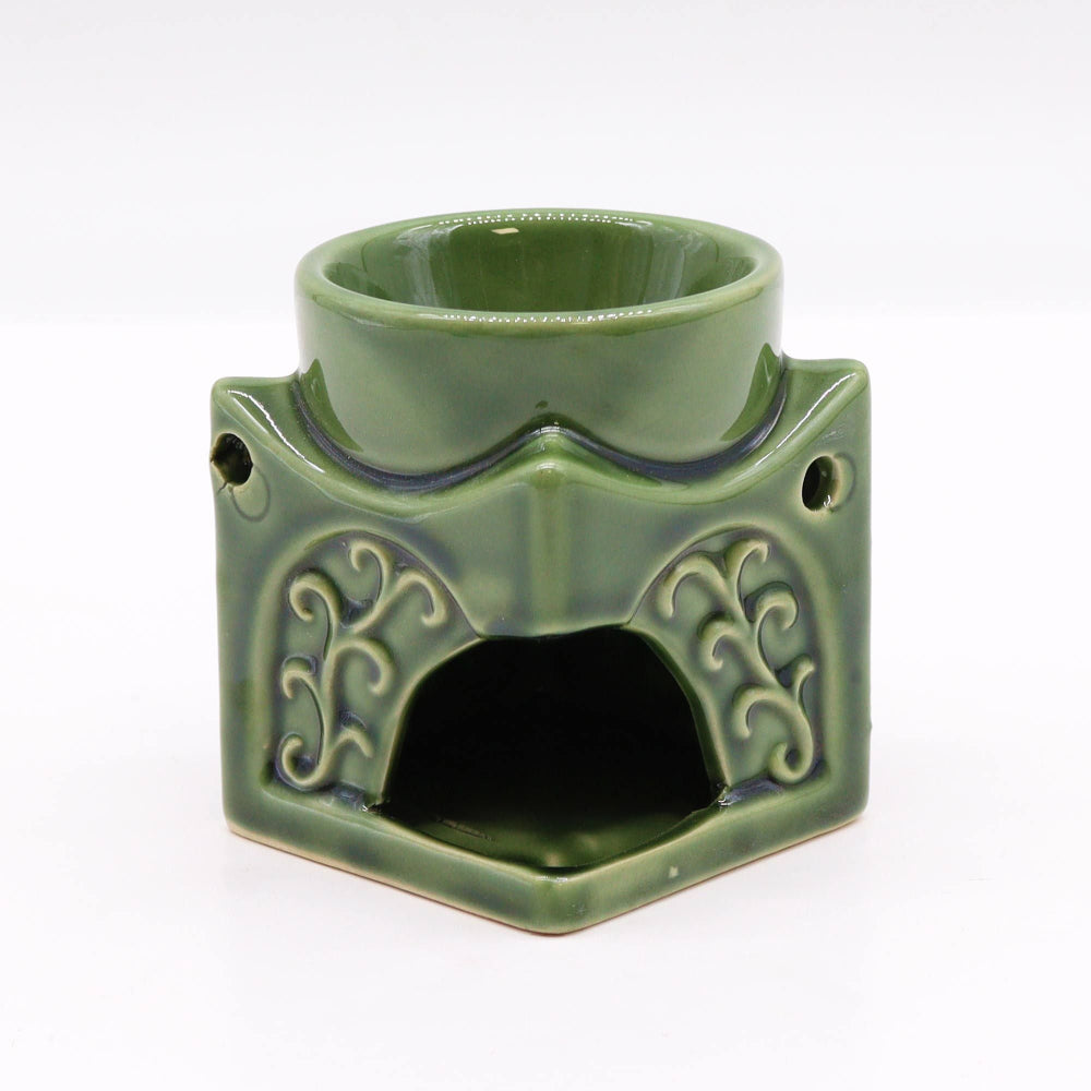 Dark Jade Square Buddha Oil Burner