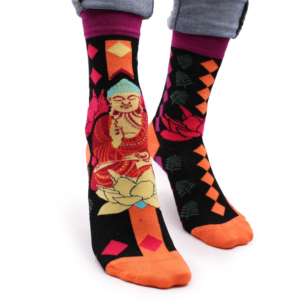 Pink Buddha & Lotus  Hop Hare Bamboo Socks S/M