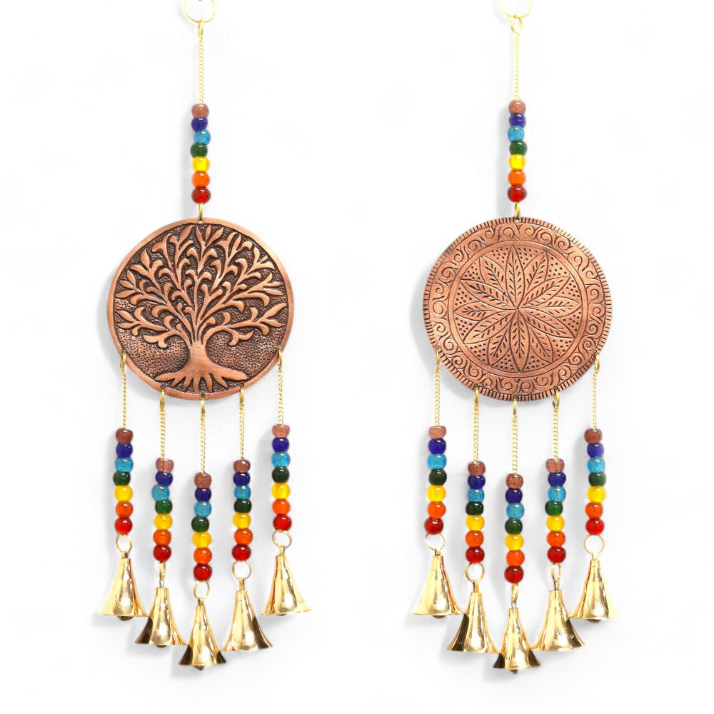 Tree of Life Chakra Beads 5 Bells Indian Chimes Medium
