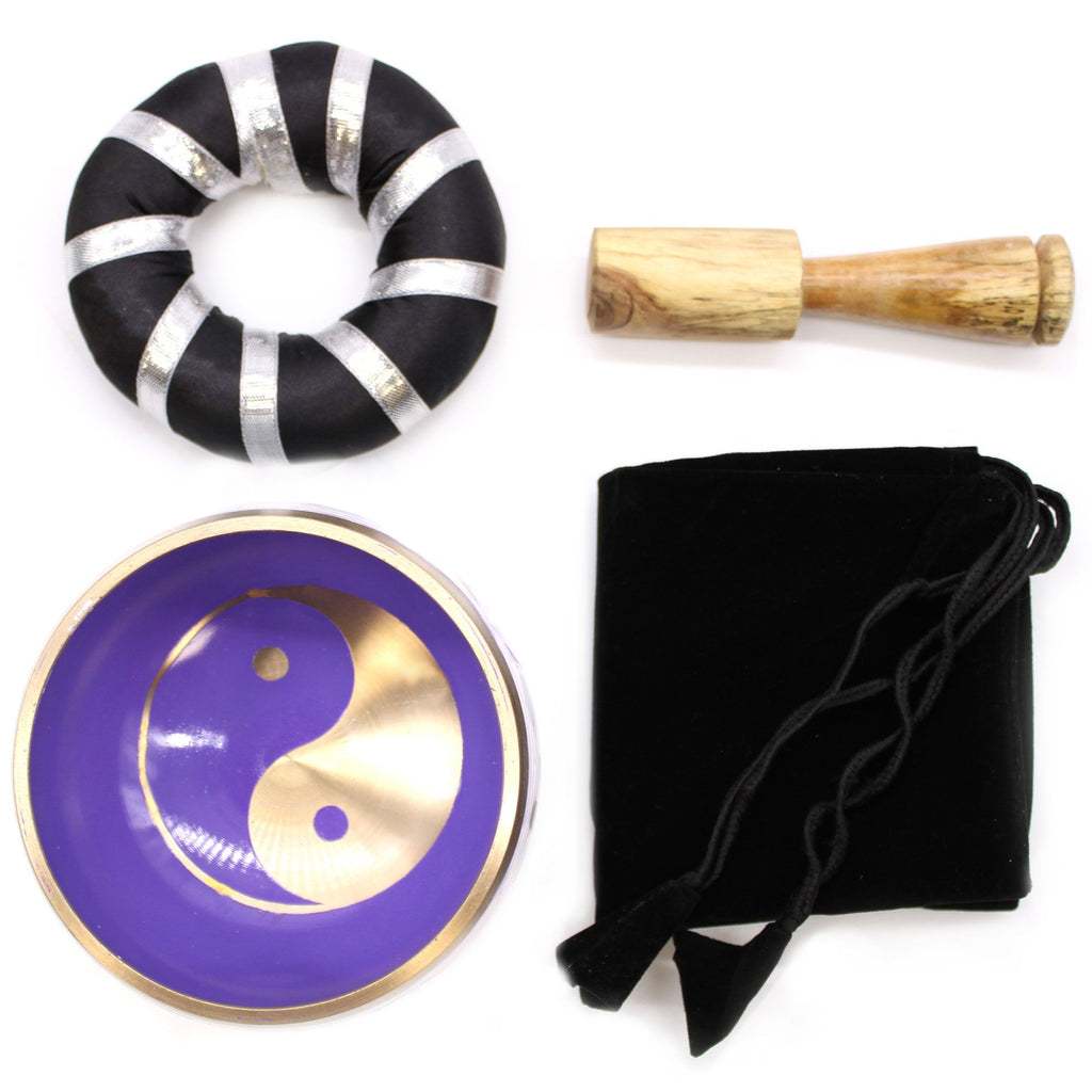 Yin & Yang White/Purple  Singing Bowl Set