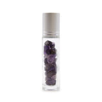 Amethyst Gemstone Essential Oil Roller Bottle  Silver Cap