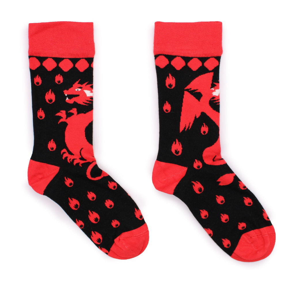 Red Dragons Hop Hare Bamboo Socks M/L