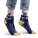 Midnight Cat Hop Hare Bamboo Socks S/M