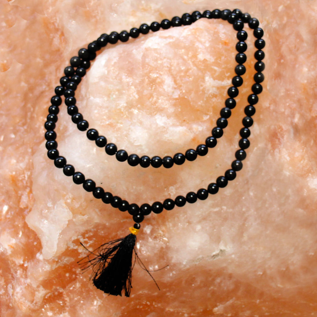 Black Agate 108 Bead Mala