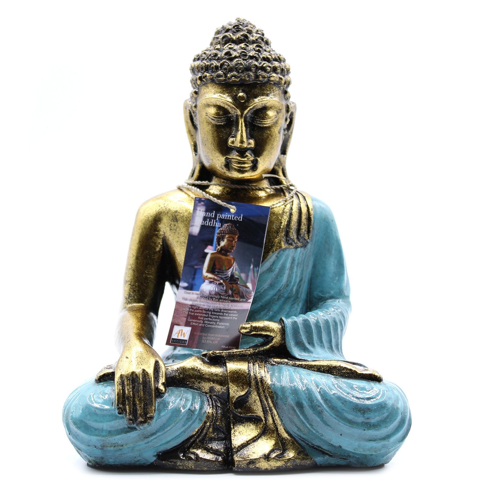 Teal & Gold Buddha  Large