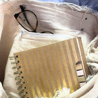 Flower of Life Natural Tote Bag Leather Handle