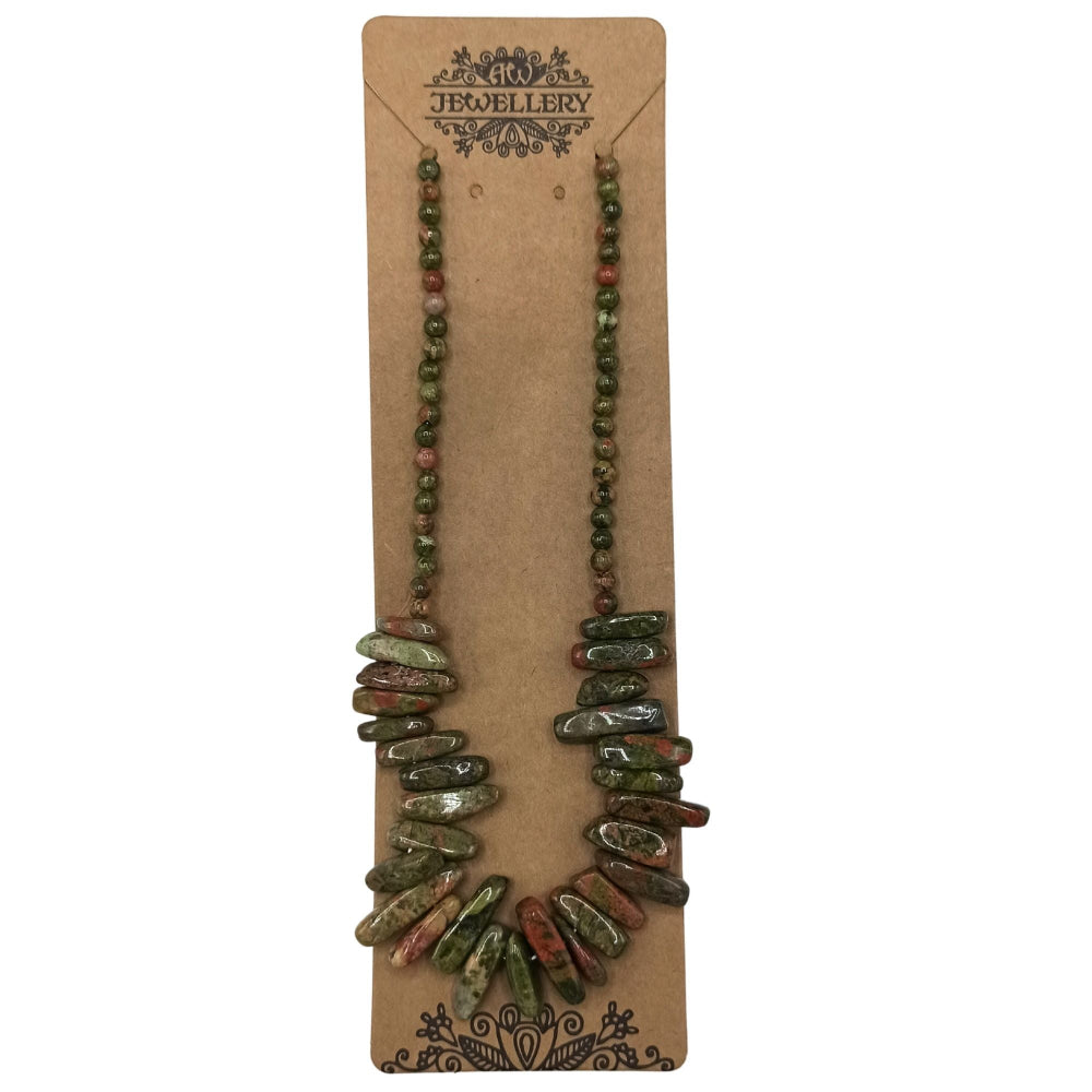 Unakite Longstone Gem Necklace