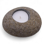 Single Nightlight Natural Riverstone Candle Holder
