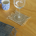Natural Set of 4 Seagrass Fringe Natural Coasters