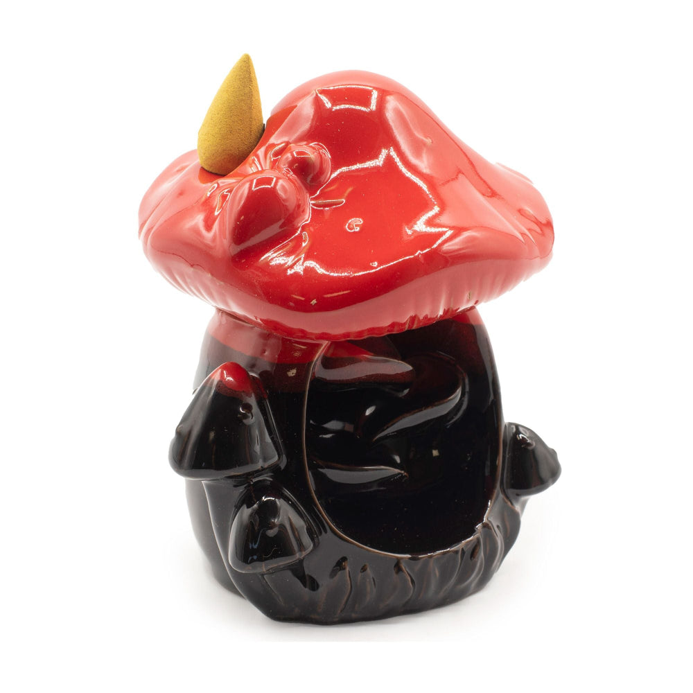 Large Red Mushroom Backflow Incense Burner