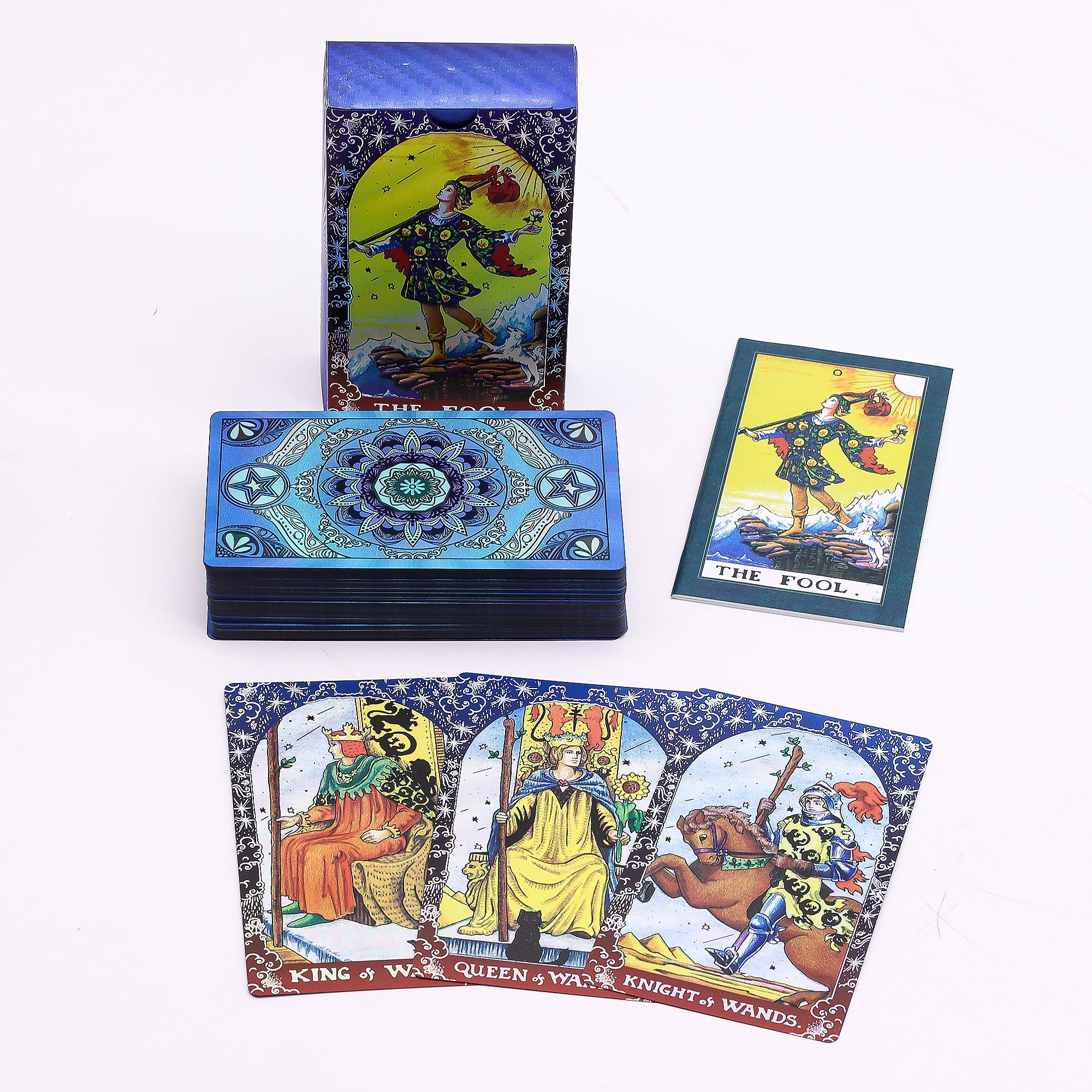 Mandala Blue Foil Tarot Card Set  with booklet