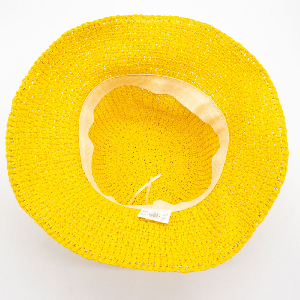 Yellow Nomad Sari Floppy Straw Sun Hat