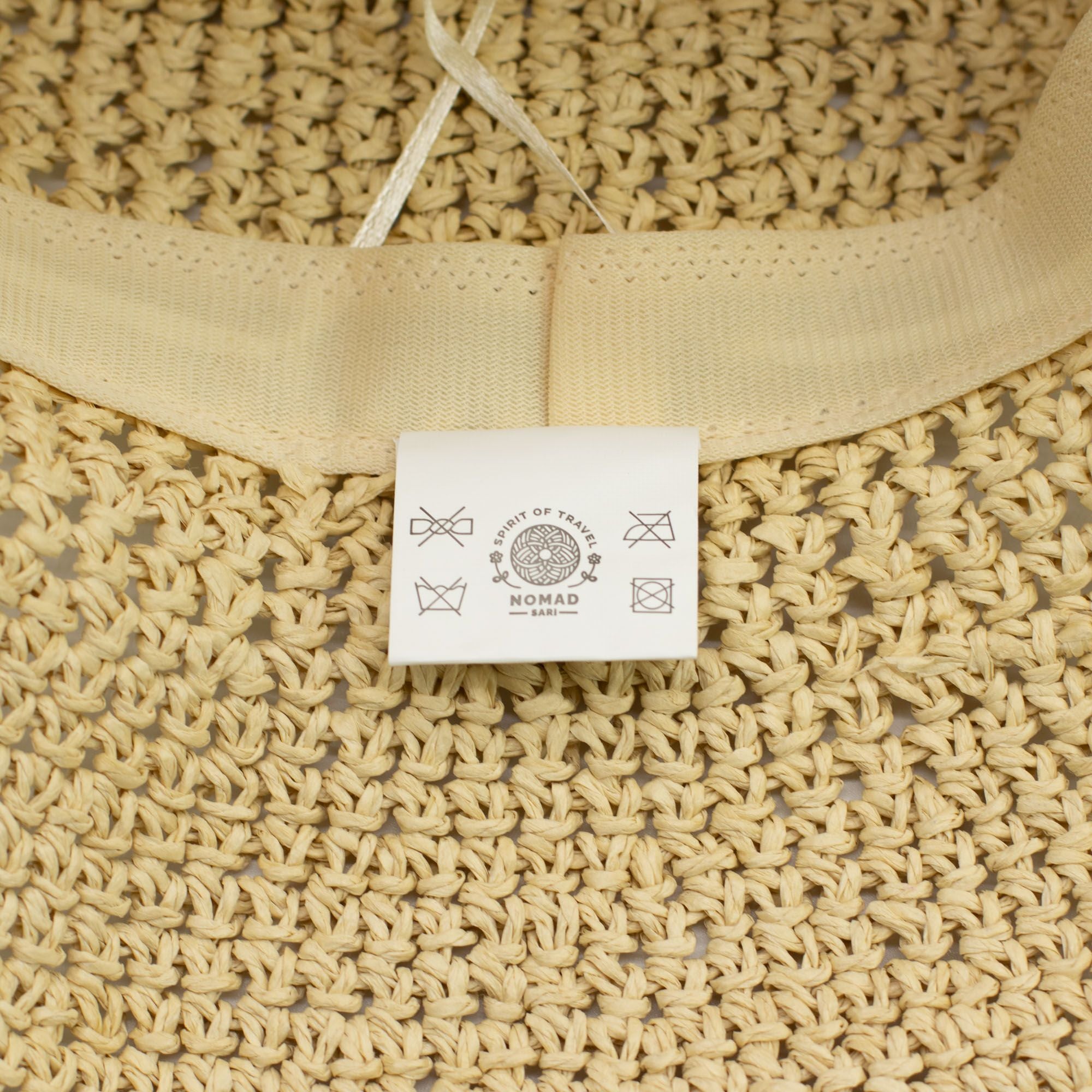 Nomad Sari Natural Beige Floppy Straw Sun Hat