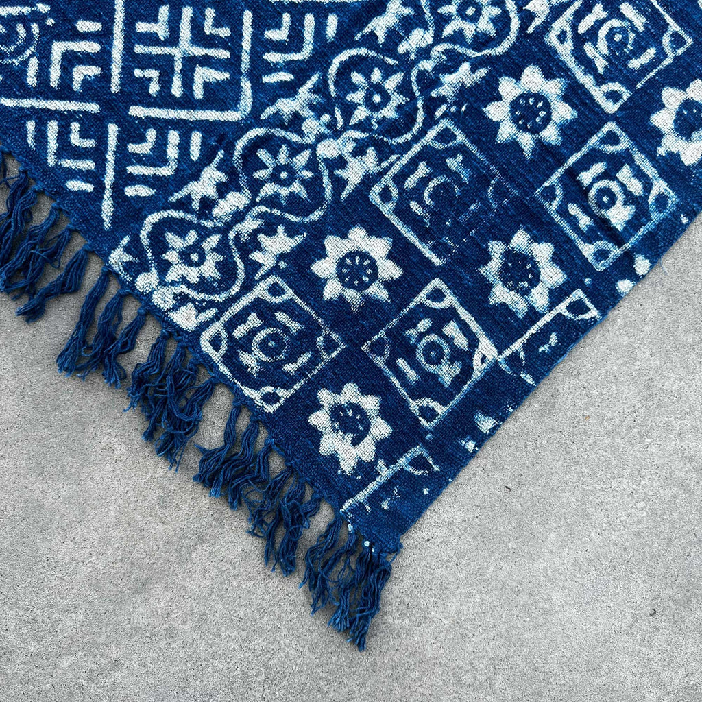 Desi Stripes Handmade Indigo Throw