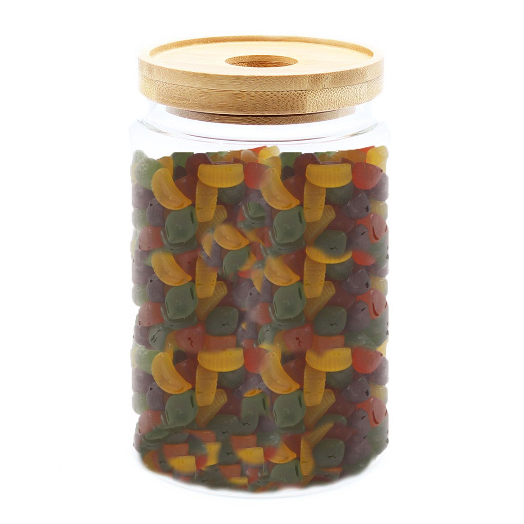 Cottage Bamboo Glass Jar  15cm