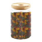 Cottage Bamboo Glass Jar  15cm