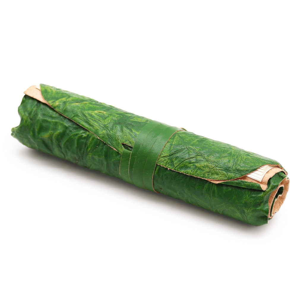 Green Rolled Leather Travel Notebook