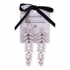 Long Drop Pearl Vintage Glass  Earrings