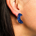 Royal Blue  Angel Wings Vintage Glass Earrings