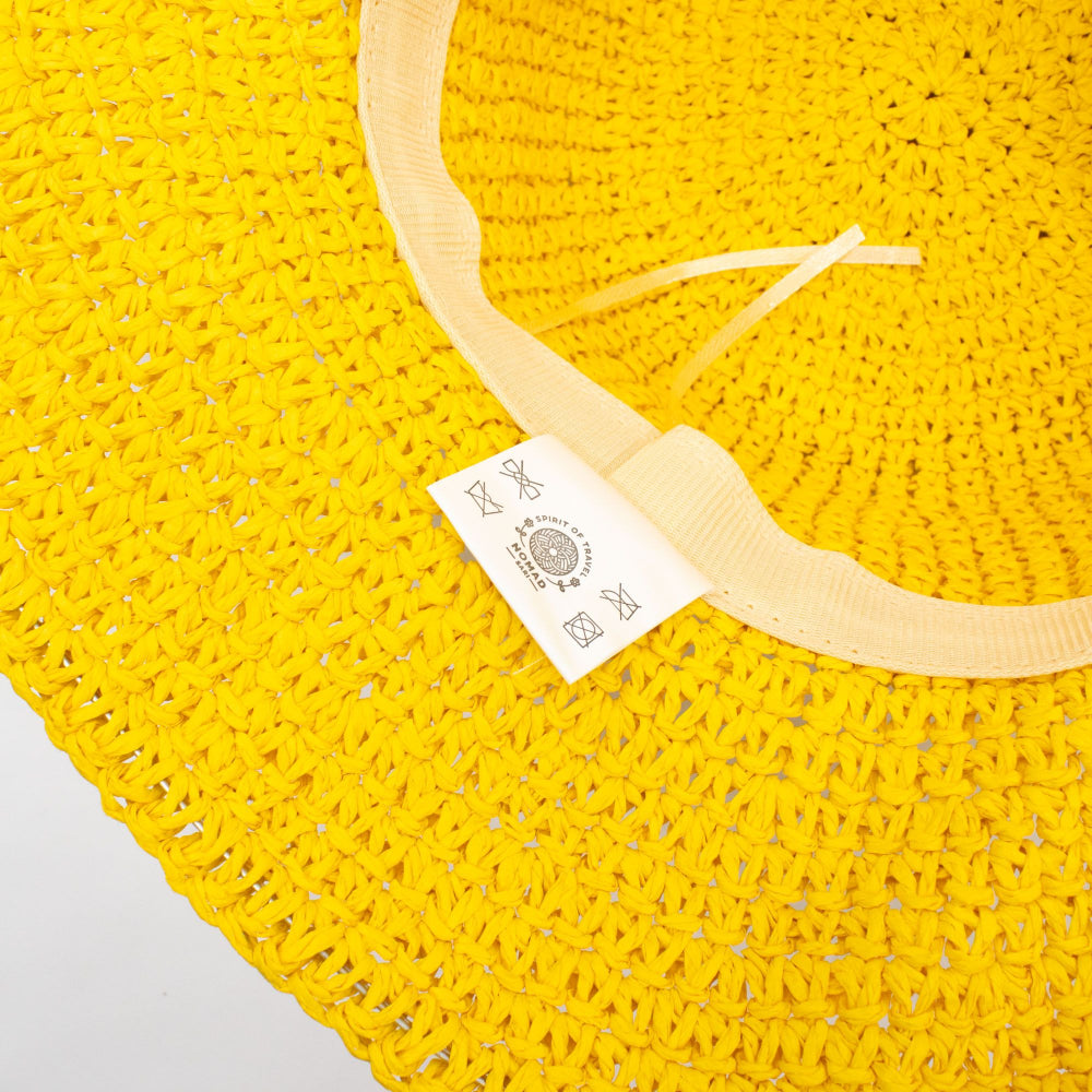 Yellow Nomad Sari Floppy Straw Sun Hat