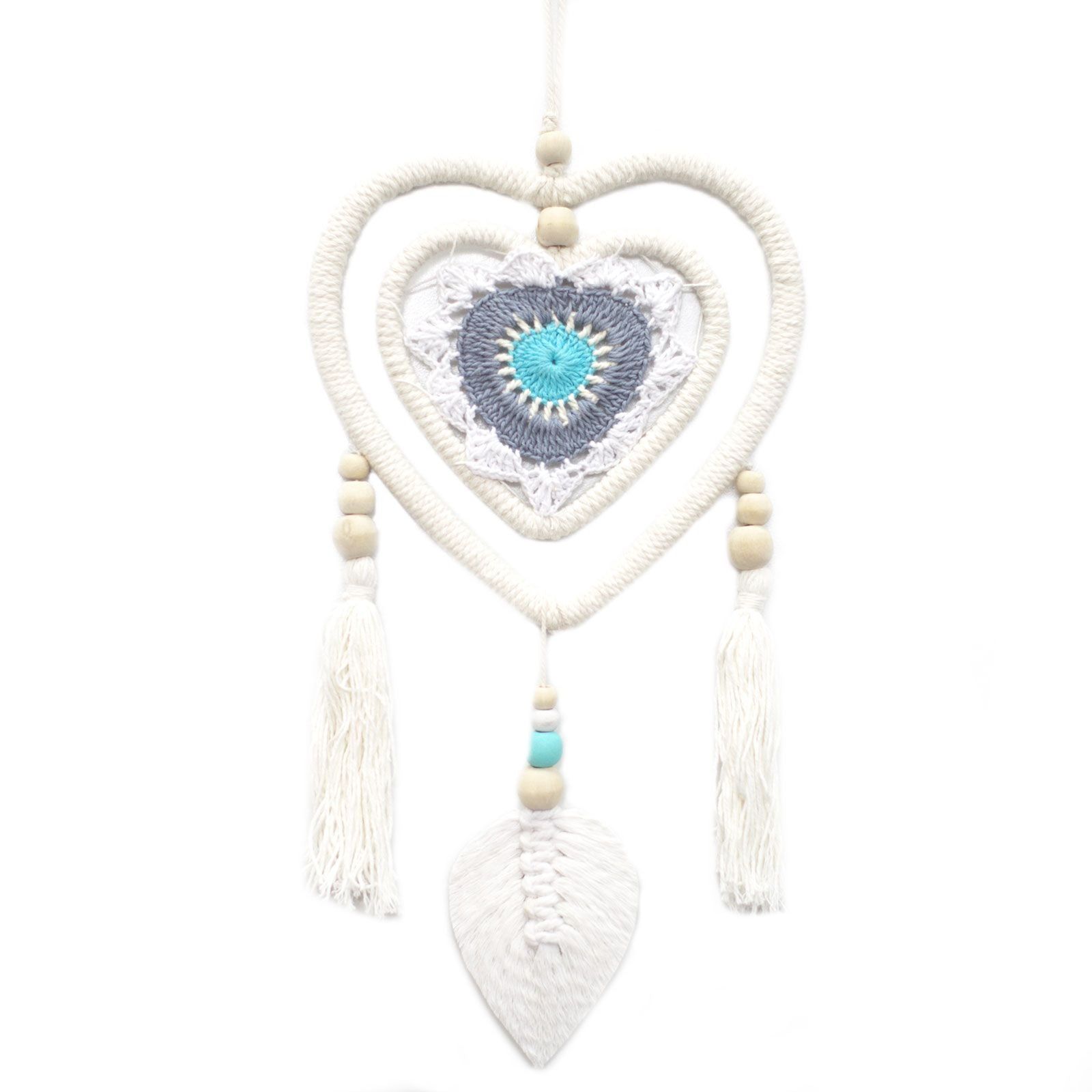 Blue Heart Dream Catcher Medium
