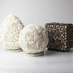 Rose Oval Boho Sea Shell Lamp  15cm