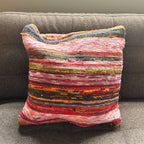 Aqua Blues Rag Rug Cushion Cover