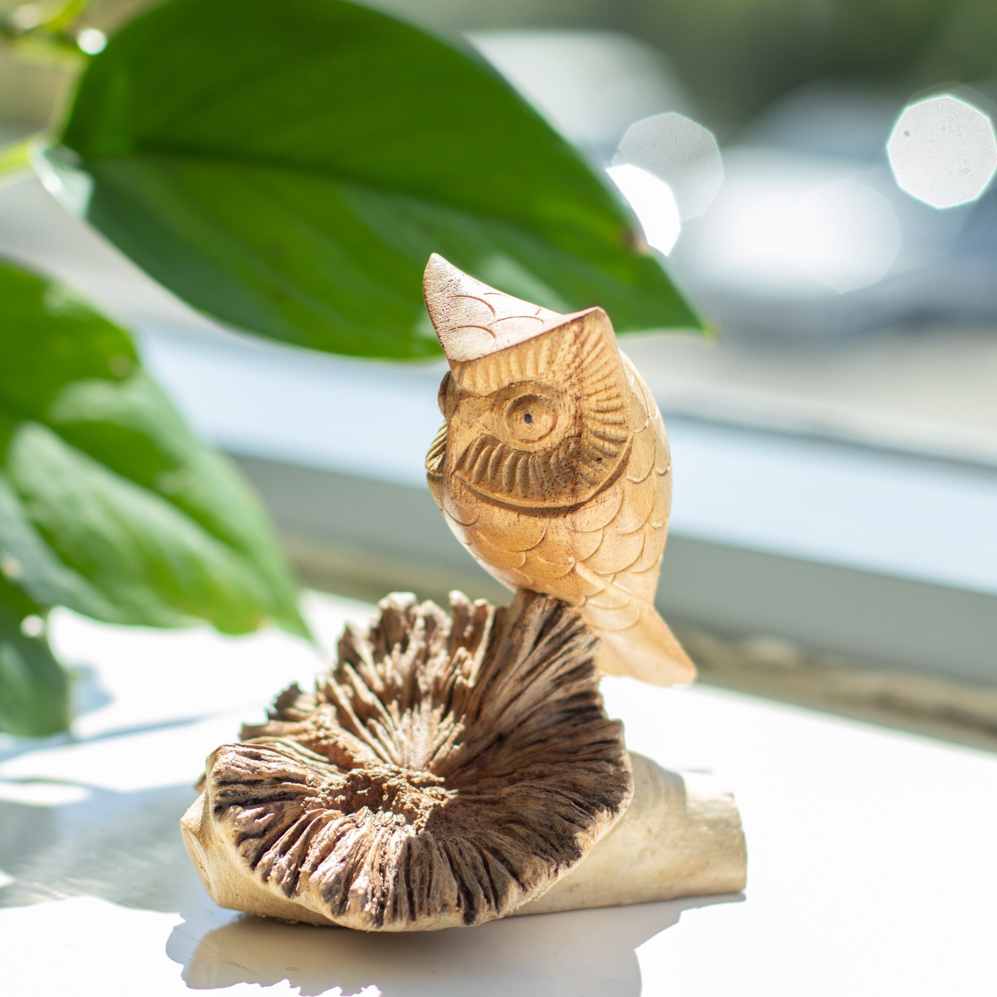 Handmade Parasite Wood Carving — The Watching Owl