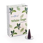 Stamford White Sage incense cone packaging on a white background