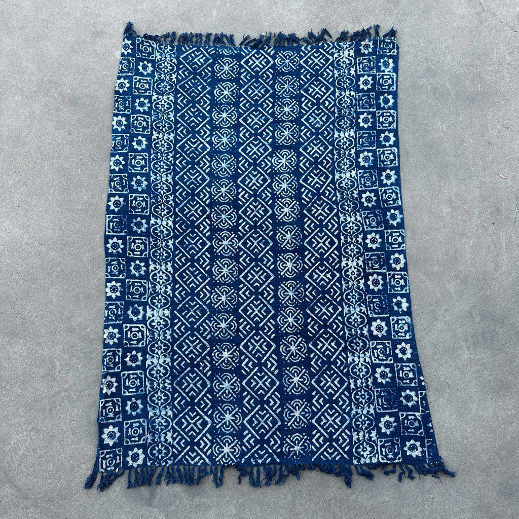 Desi Stripes Handmade Indigo Throw