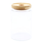 Cottage Bamboo Glass Jar  15cm