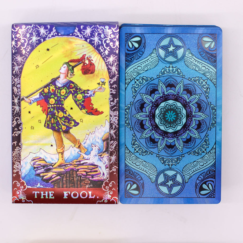 Mandala Blue Foil Tarot Card Set  with booklet