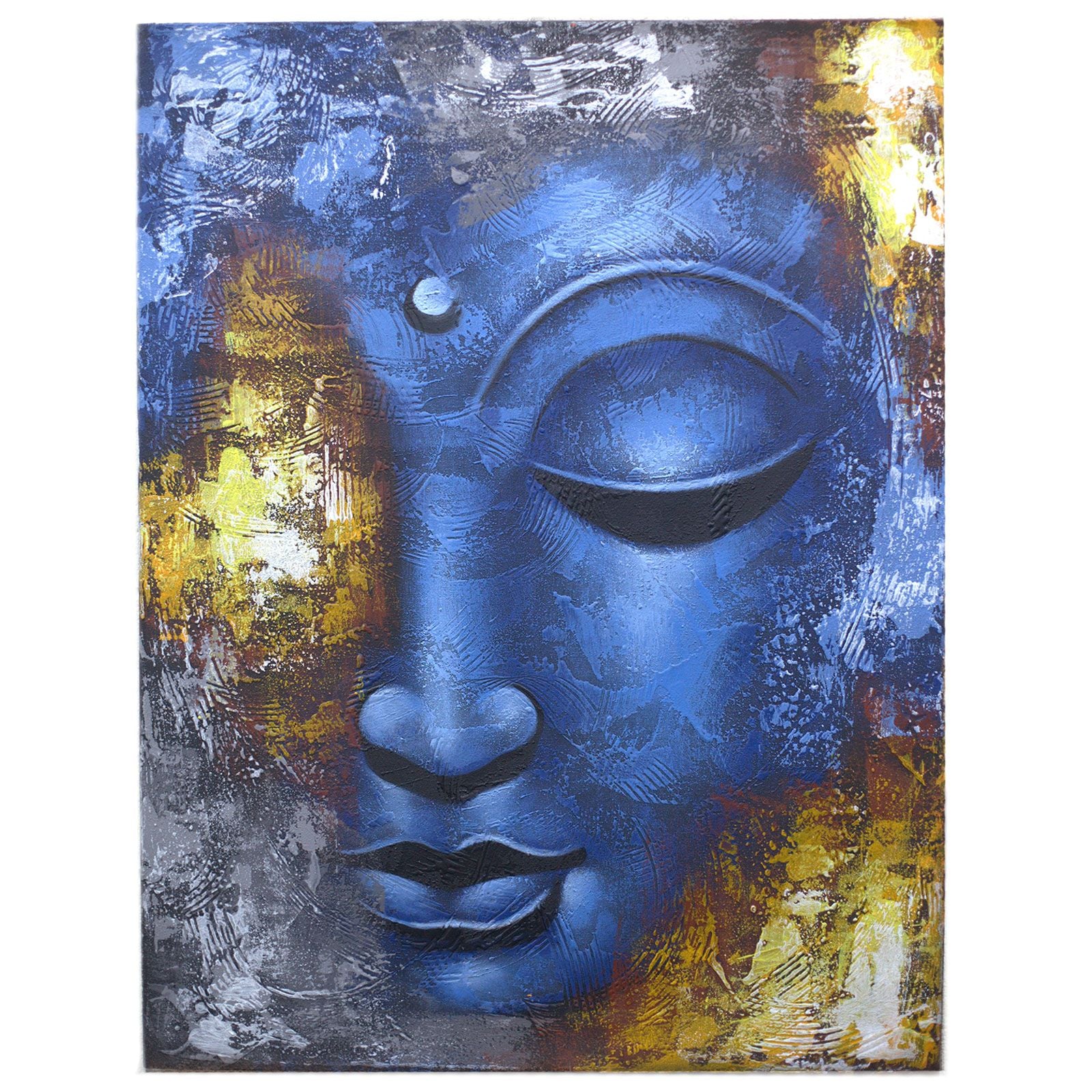Blue Face Abstract Buddha Painting