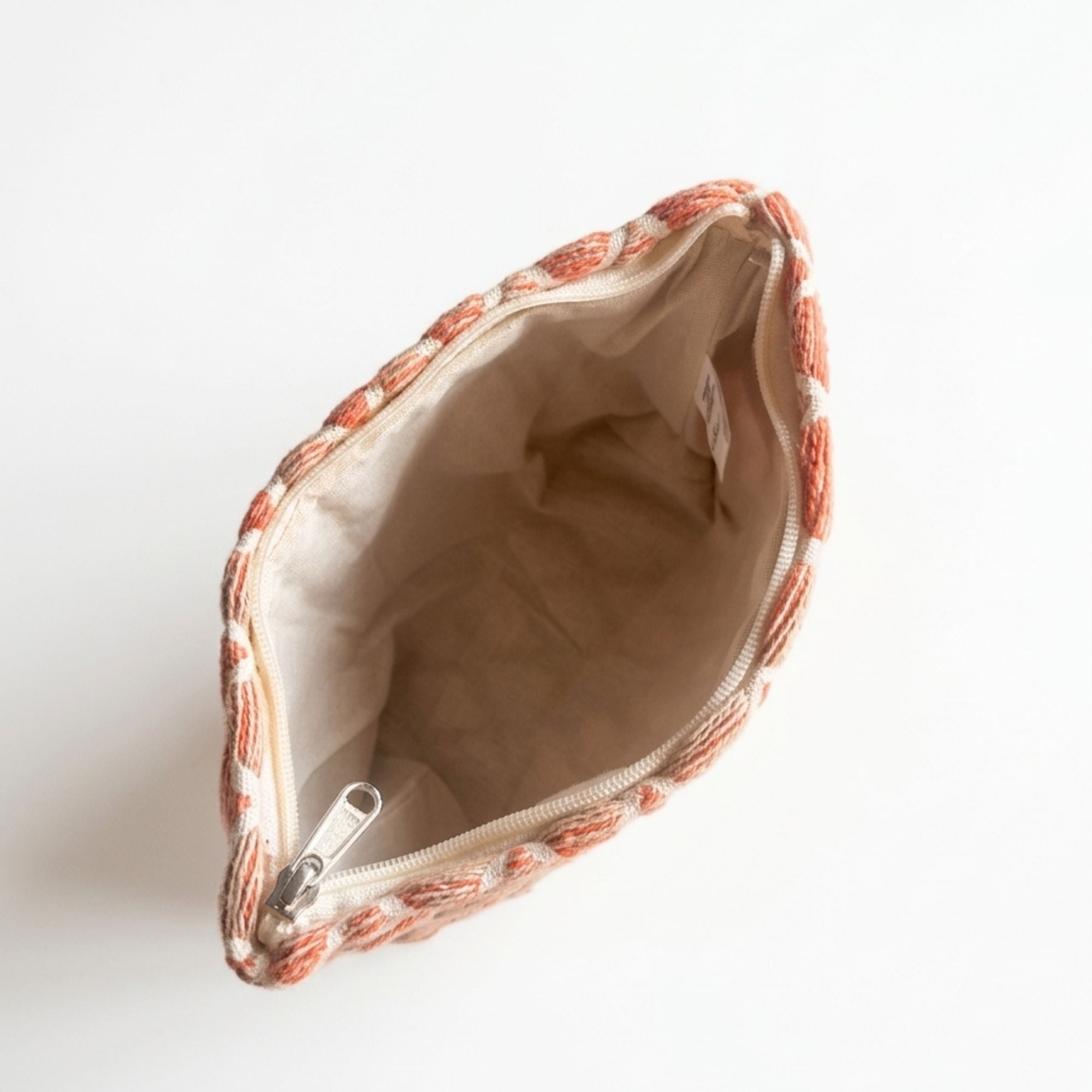 Rose Lattice Jacquard Toiletry Bag | Handmade Indian Cotton