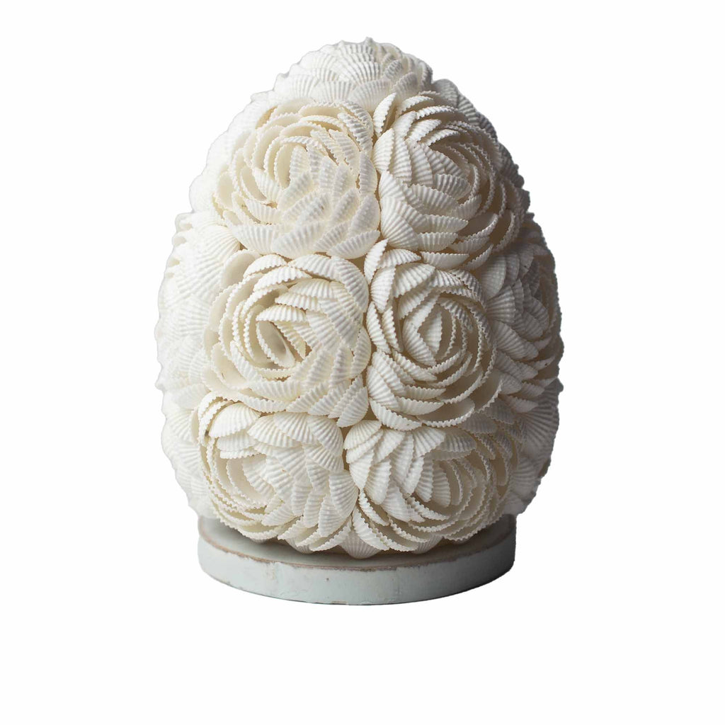 Rose Oval Boho Sea Shell Lamp  15cm