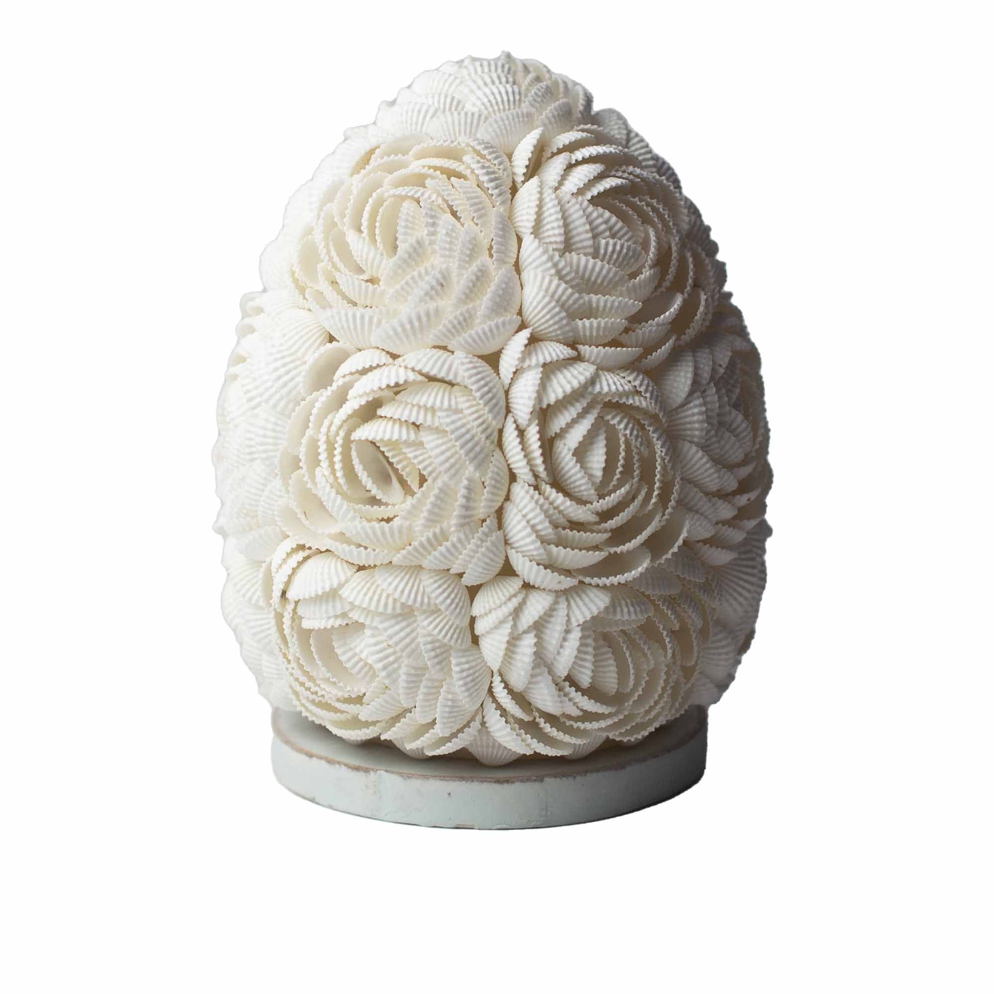 Rose Oval Boho Sea Shell Lamp  15cm