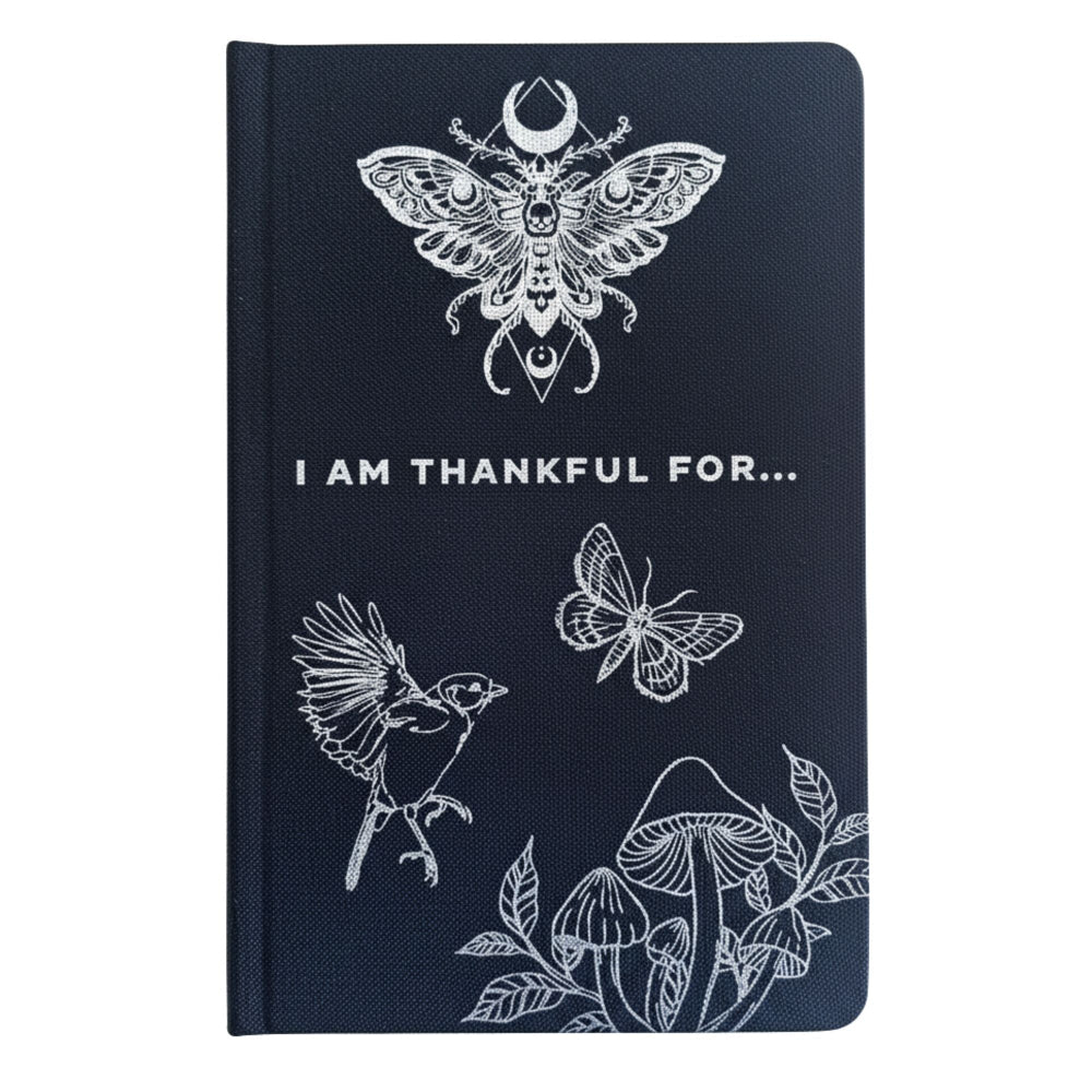 I am Thankful For Black Gratitude Journal with Silver Lining - 120 pages
