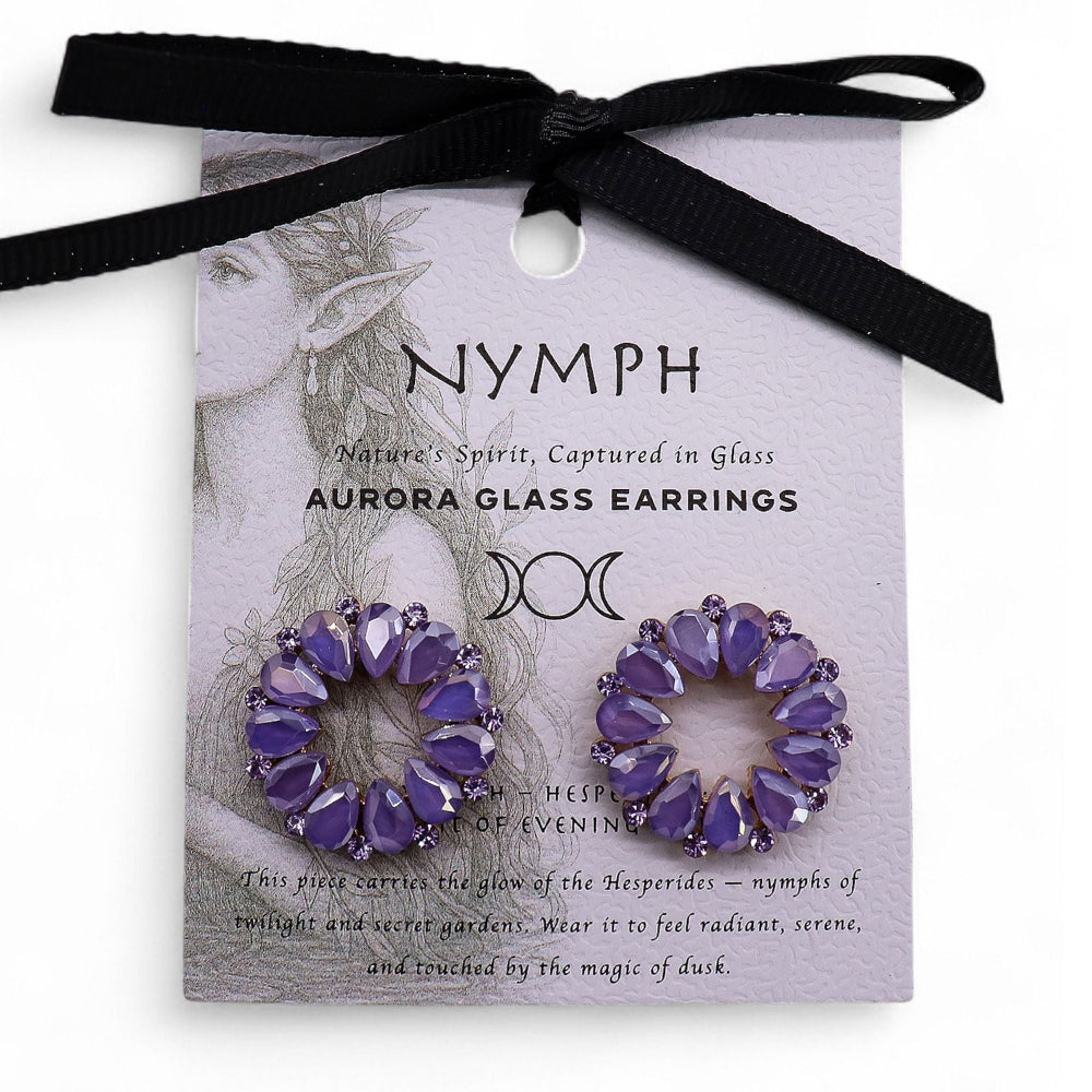 Loop Lavender Vintage Glass Earrings