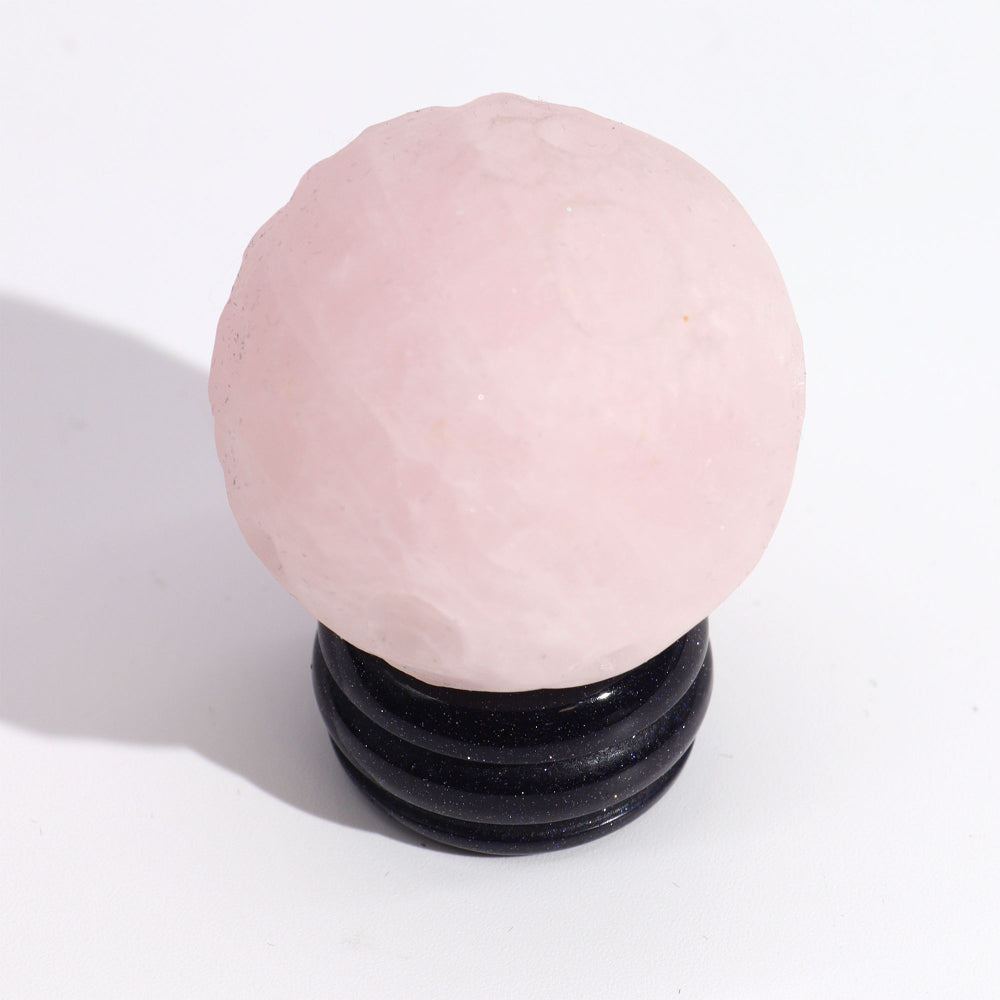 Rose Quartz Planet on a Solar Goldstone Stand (VENUS)