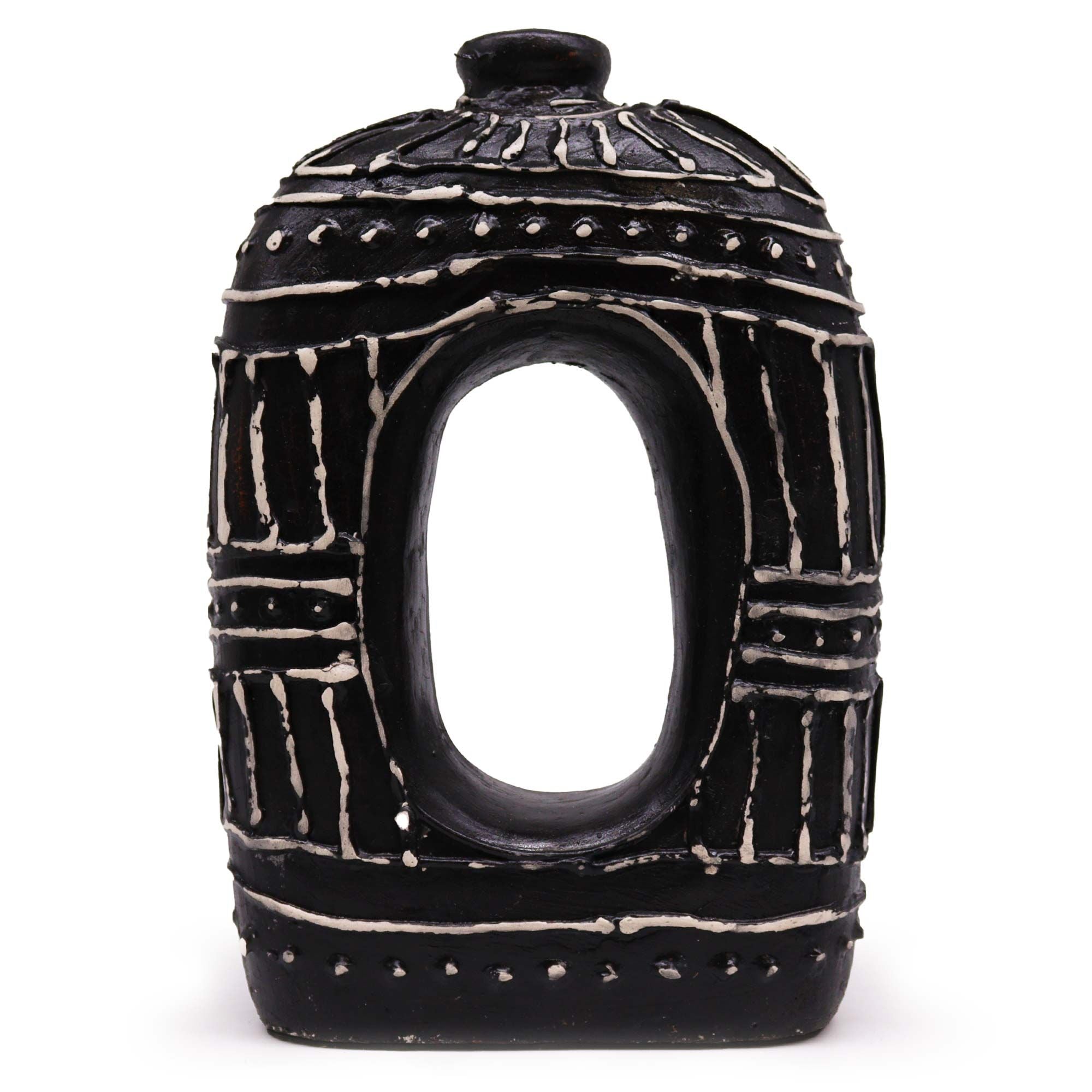 Chocolate Oval Donut Shaped Vase 30cm