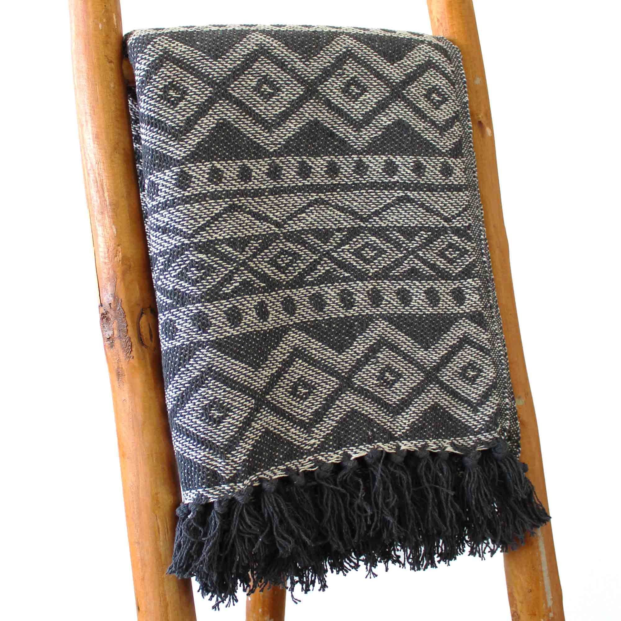 Grey Geometric Boho Comfort Throws