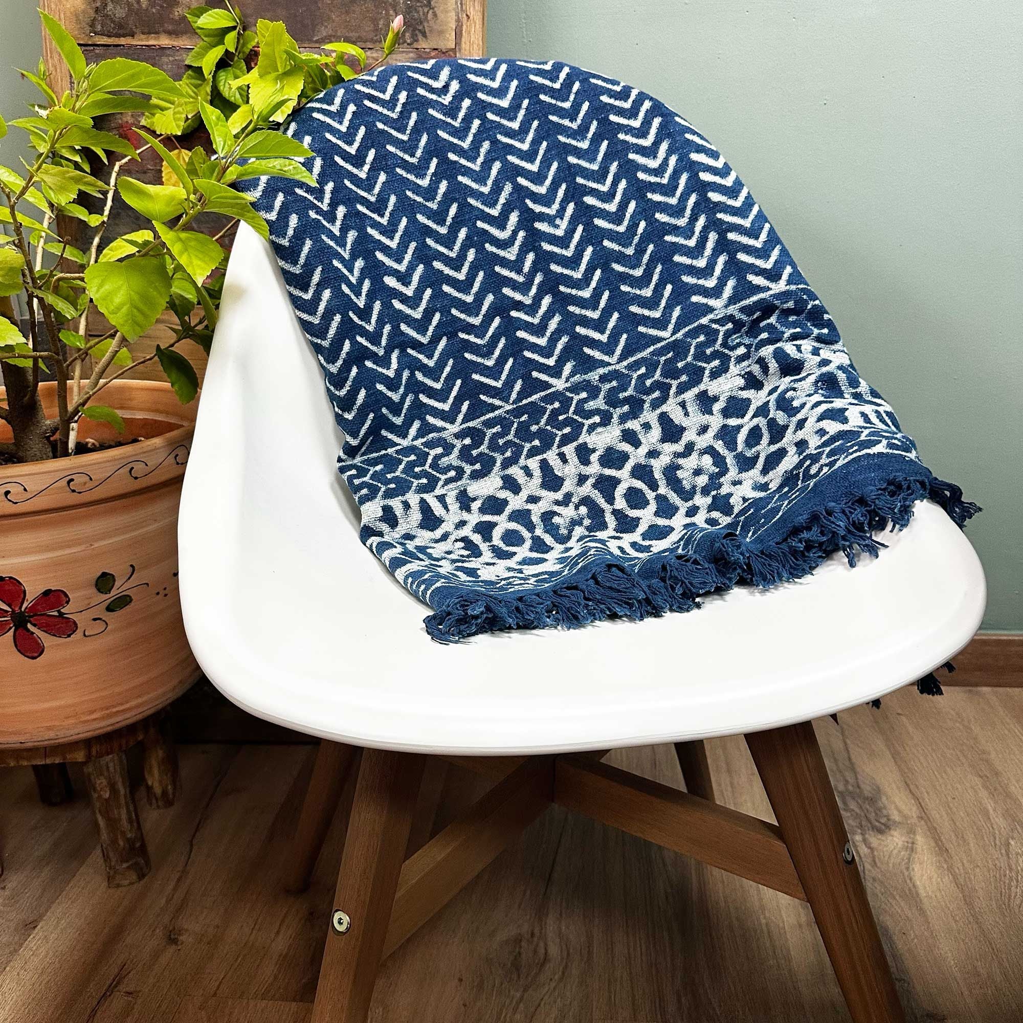 Seedha Arrows Handmade Indigo Throw