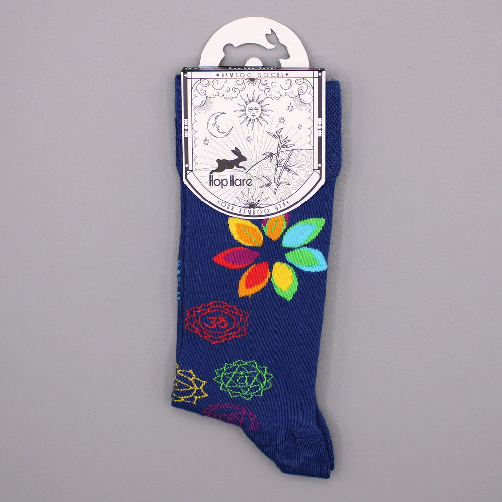 Rainbow Chakra Hop Hare Bamboo Socks S/M