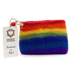 Rainbow Natural Felt Zipper Pouch (asst)