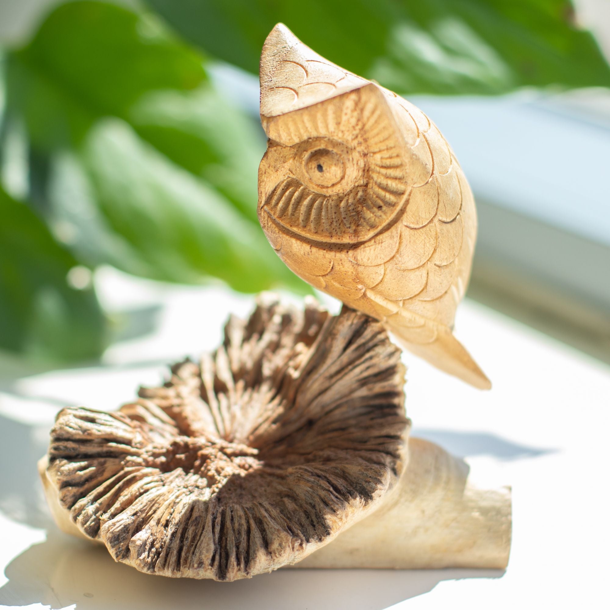 Handmade Parasite Wood Carving — The Watching Owl