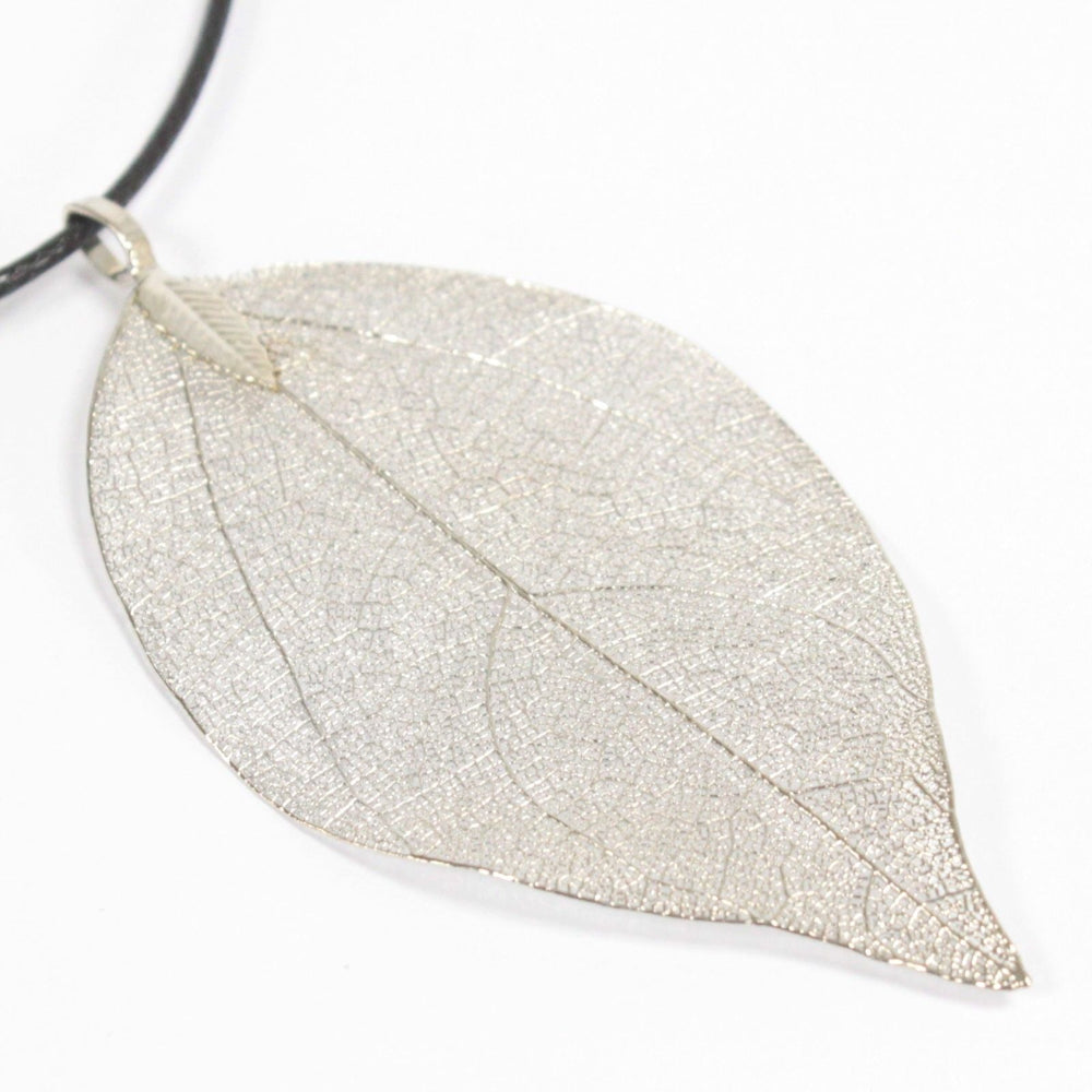 Silver  Bravery Leaf Necklace
