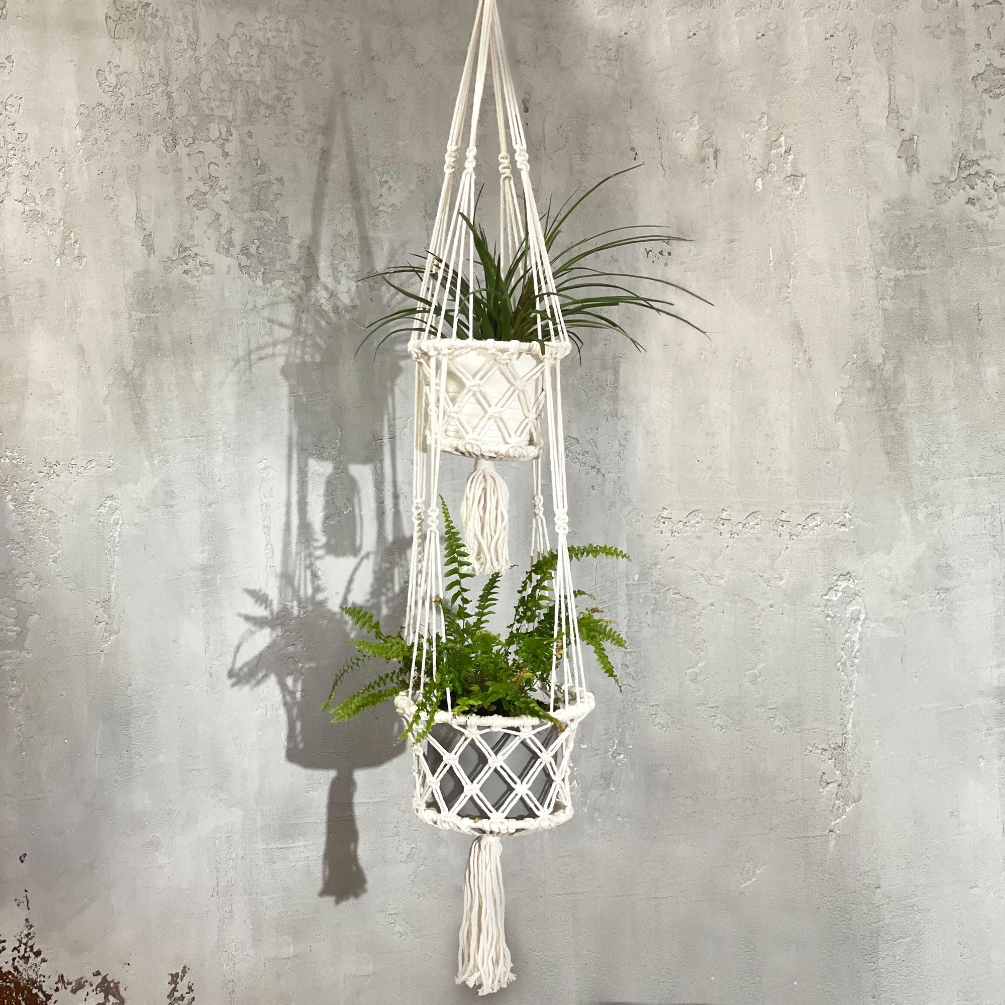 Double Holder Macrame Pot Holder