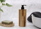 Round Natural Teakwood Soap Dispenser