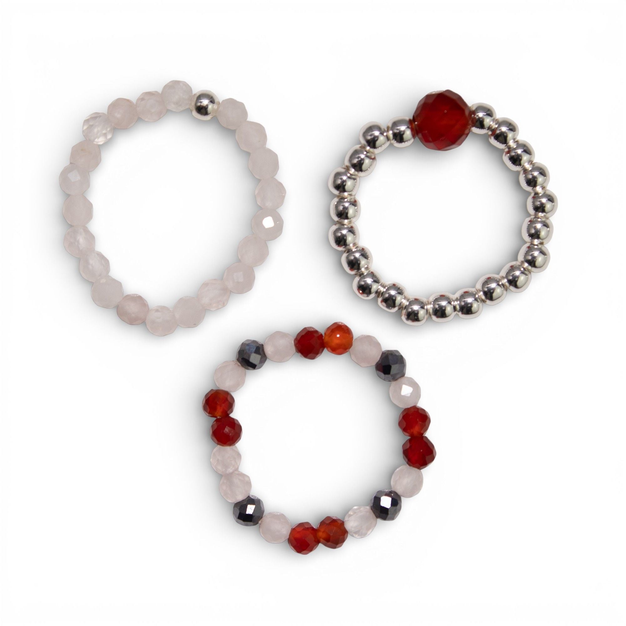 Love & Flame Nymph Spirit Gemstone Ring Set