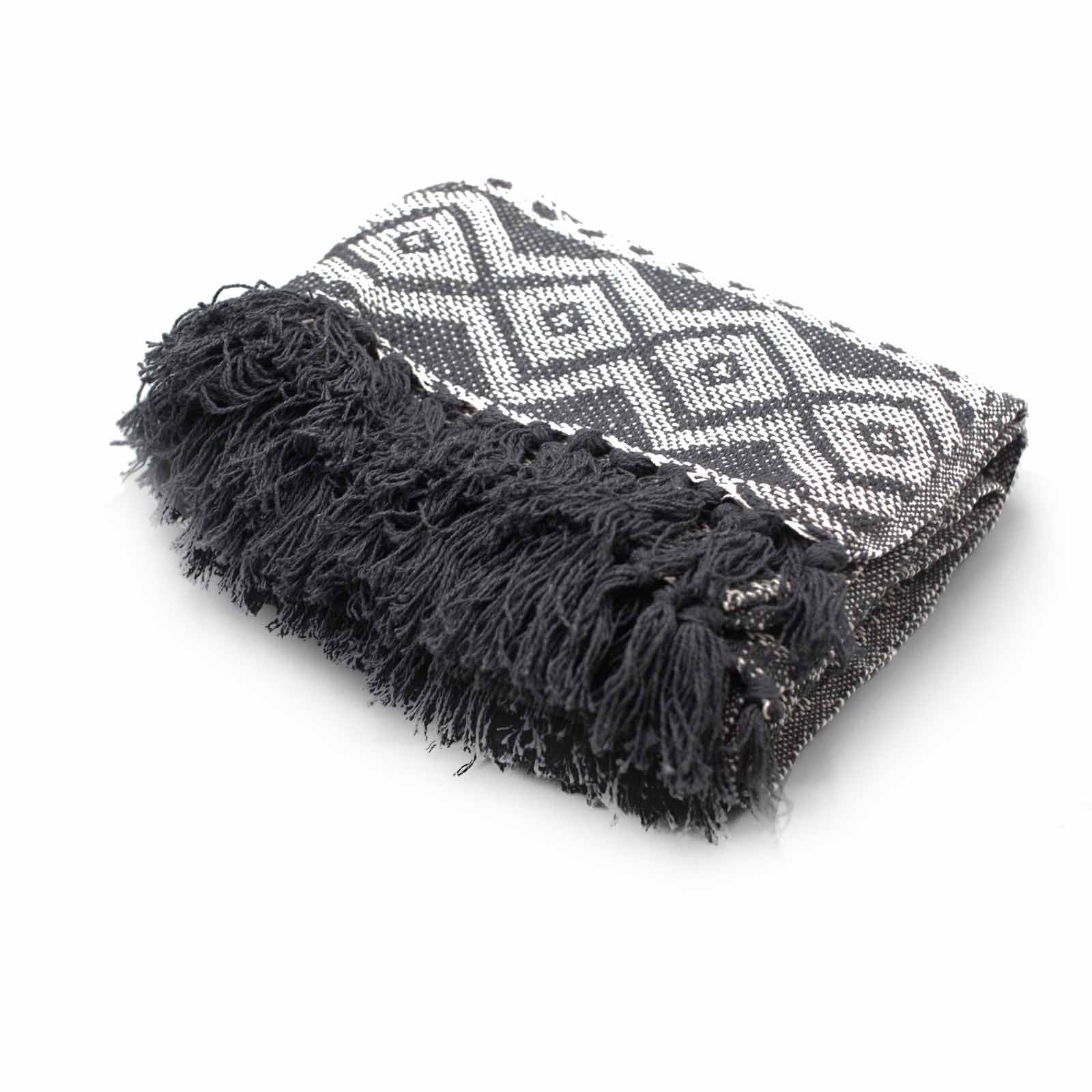 Grey Geometric Boho Comfort Throws